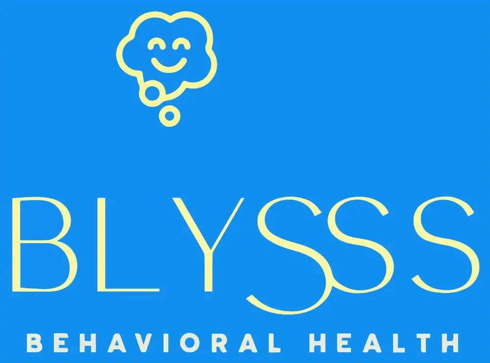 A blue background with yellow lettering and an image of a smiley face.
